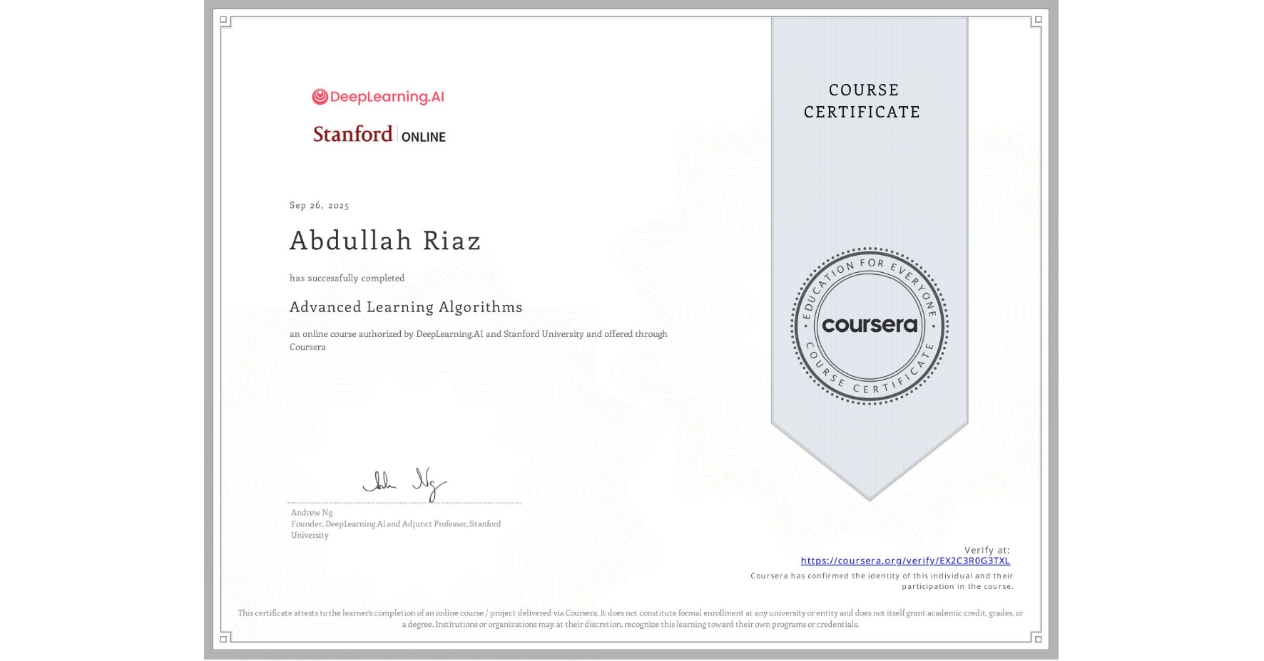 certificate