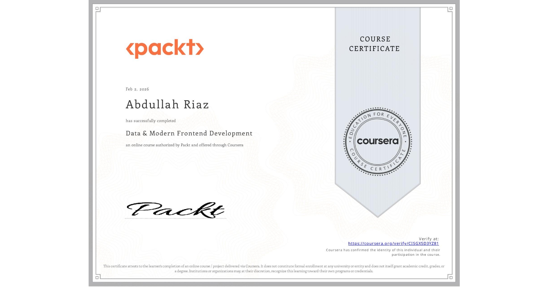 certificate
